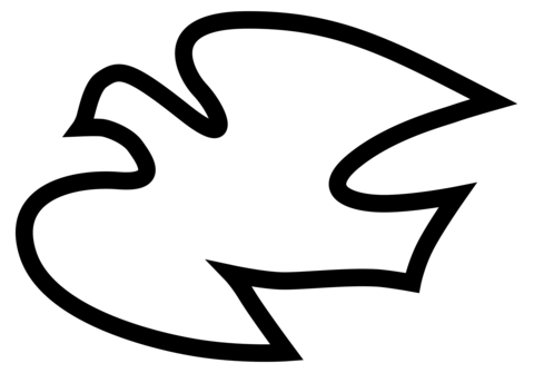 Simple Dove Outline Coloring Page